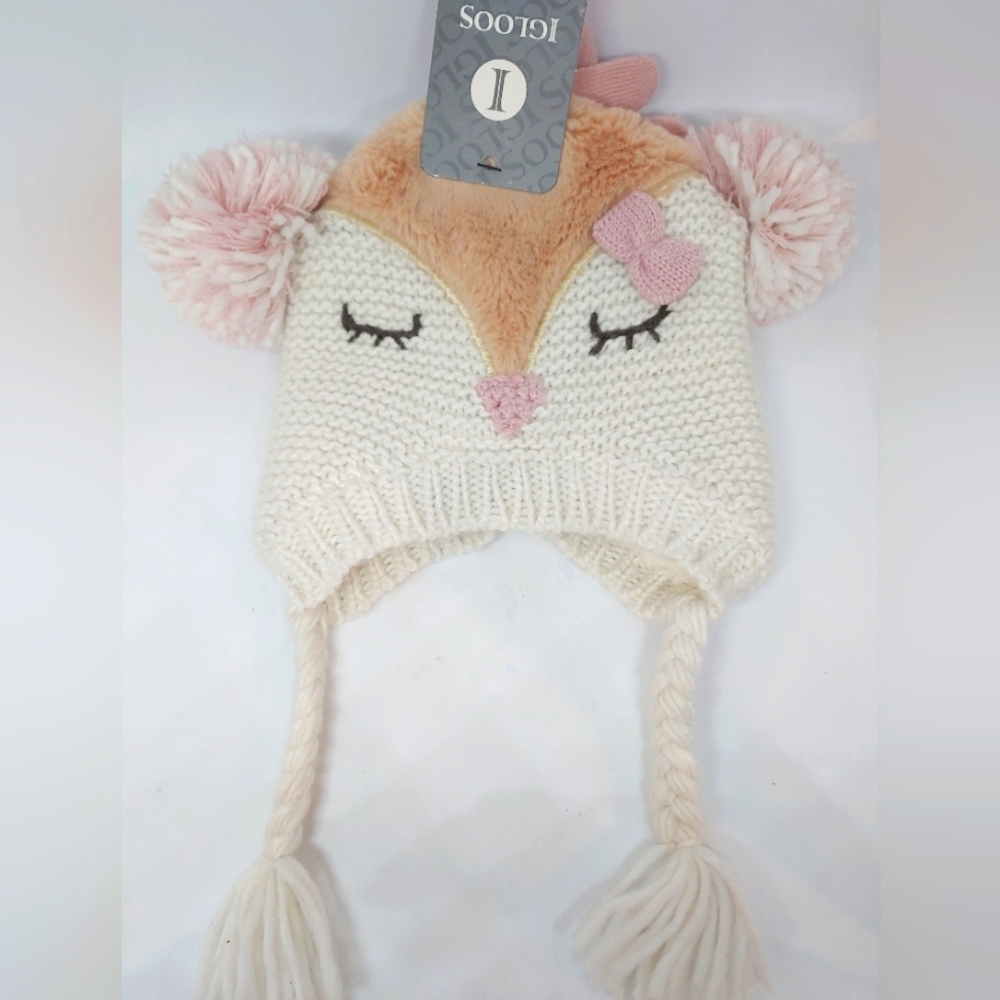 NWT Igloos Childs Fawn Hat and Mittens Set